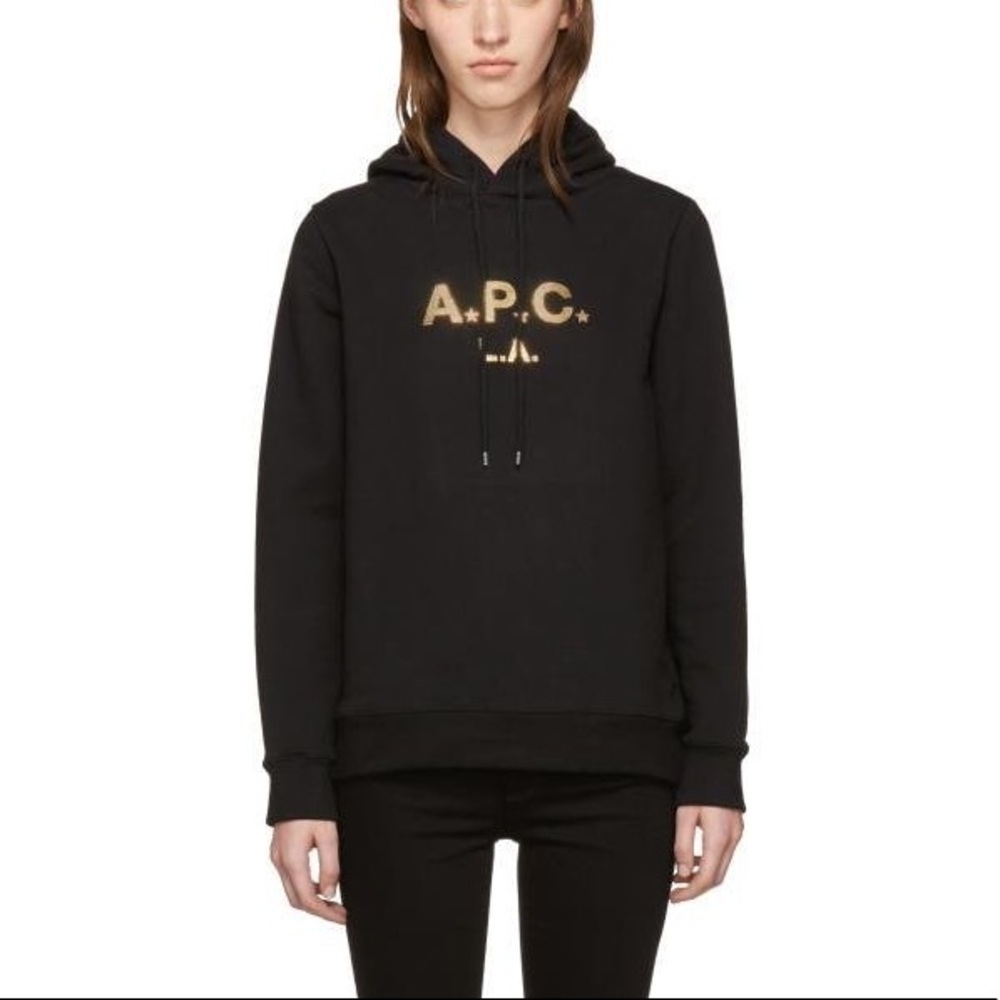 A.P.C. LA Logo Graphic Gold Pullover Hoodie
